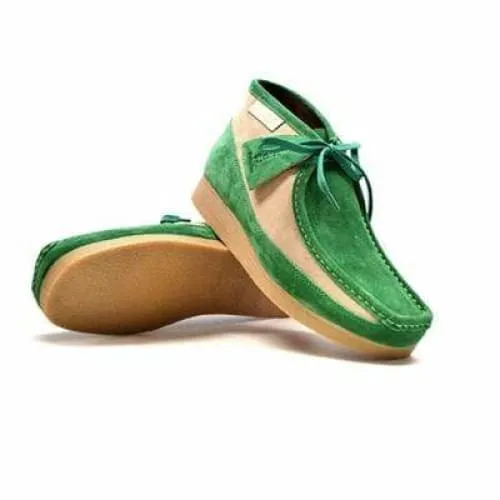 British Walkers New Castle Men's Green and Beige Suede Ankle Boots