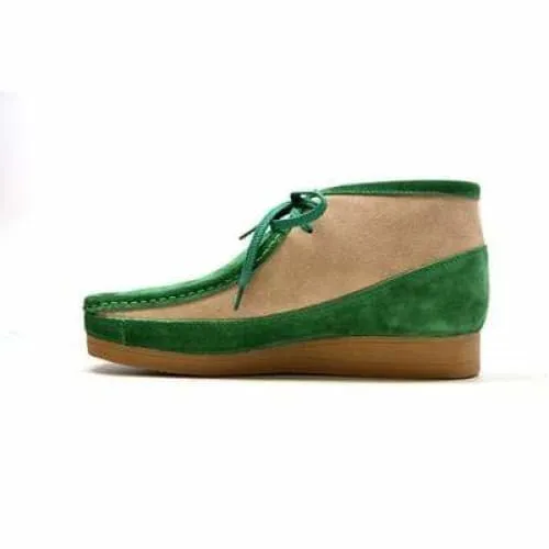British Walkers New Castle Men's Green and Beige Suede Ankle Boots