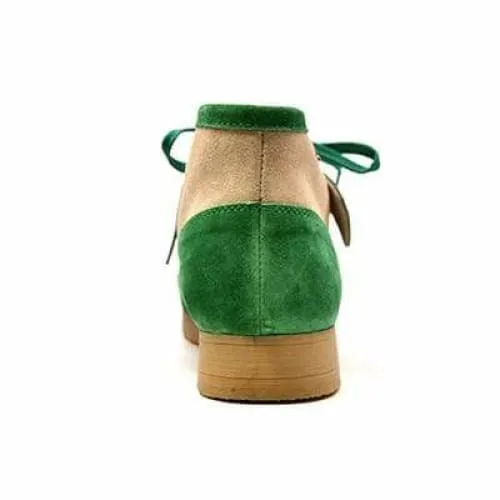 British Walkers New Castle Men's Green and Beige Suede Ankle Boots
