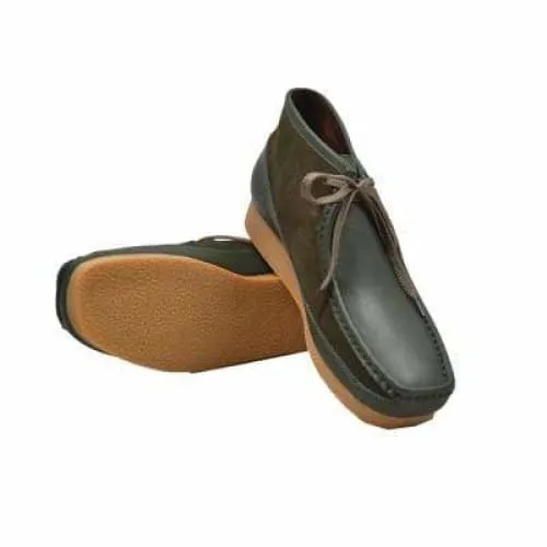 British Walkers New Castle Men's Green Leather and Suede Ankle Boots