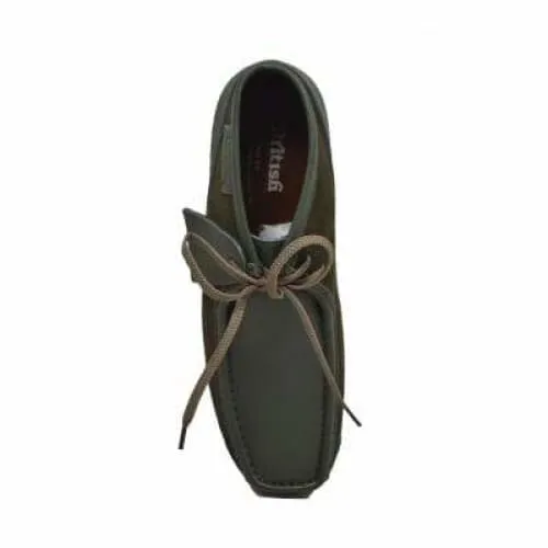 British Walkers New Castle Men's Green Leather and Suede Ankle Boots