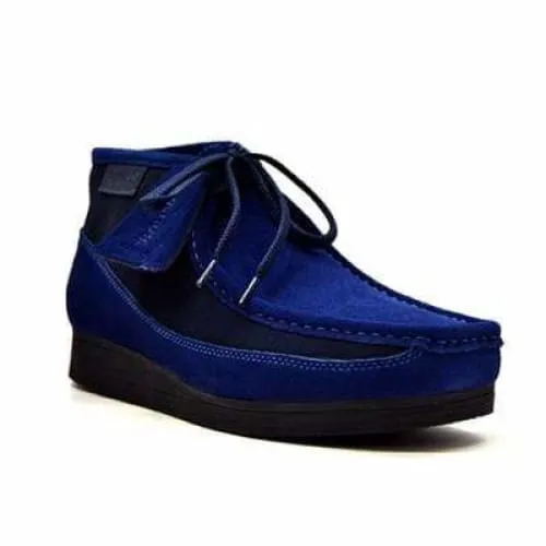 British Walkers New Castle Men's Navy Blue Suede Ankle Boots