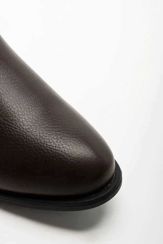Buckle Trim Boots Brown