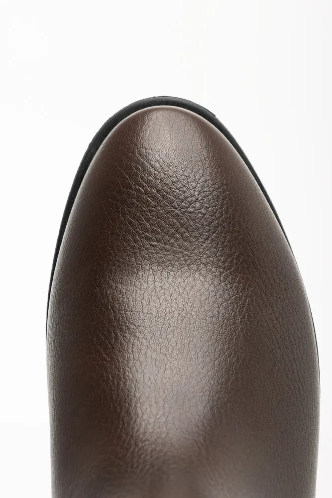 Buckle Trim Boots Brown