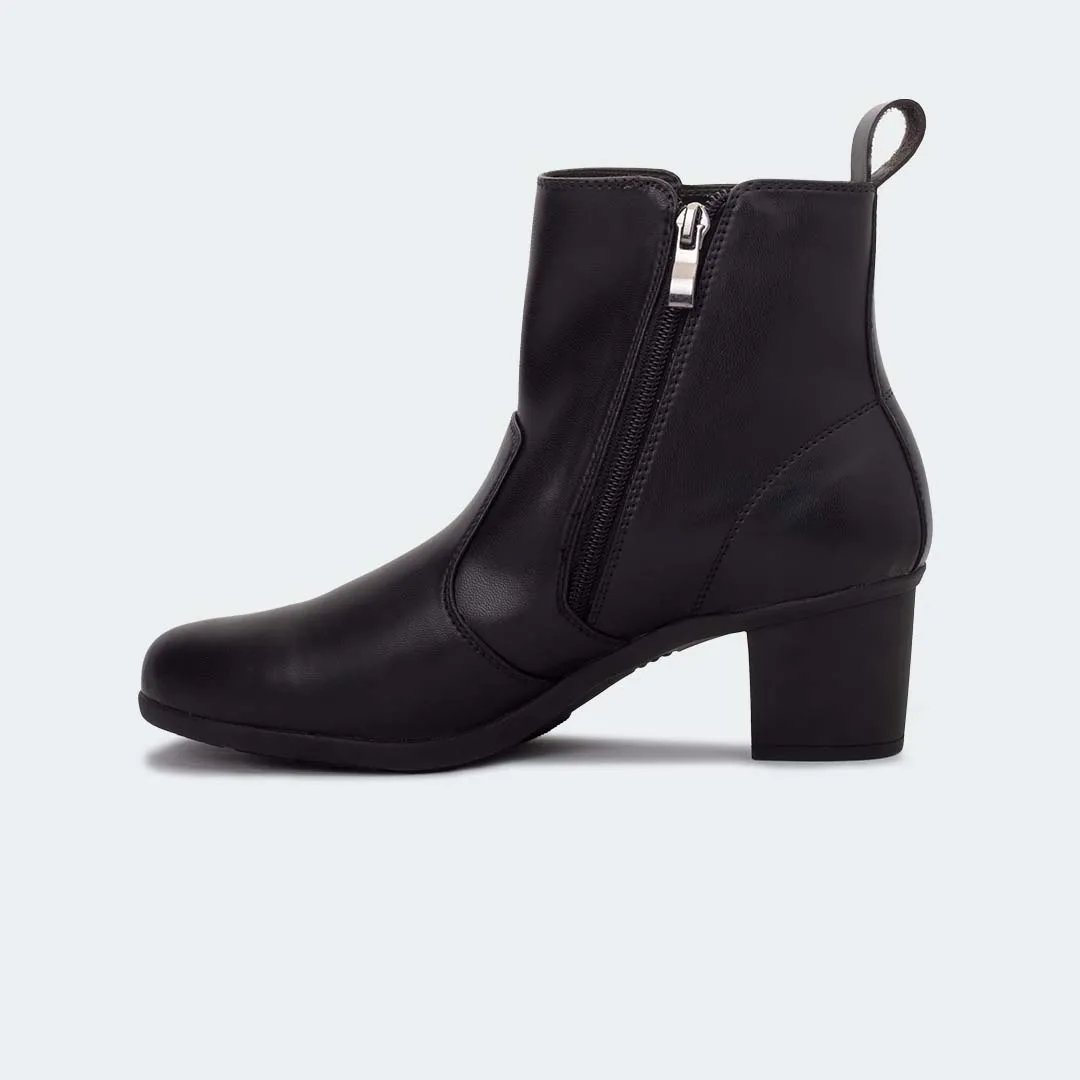 Caliber Shoes Black Boots for Women (X471C VALERIE)
