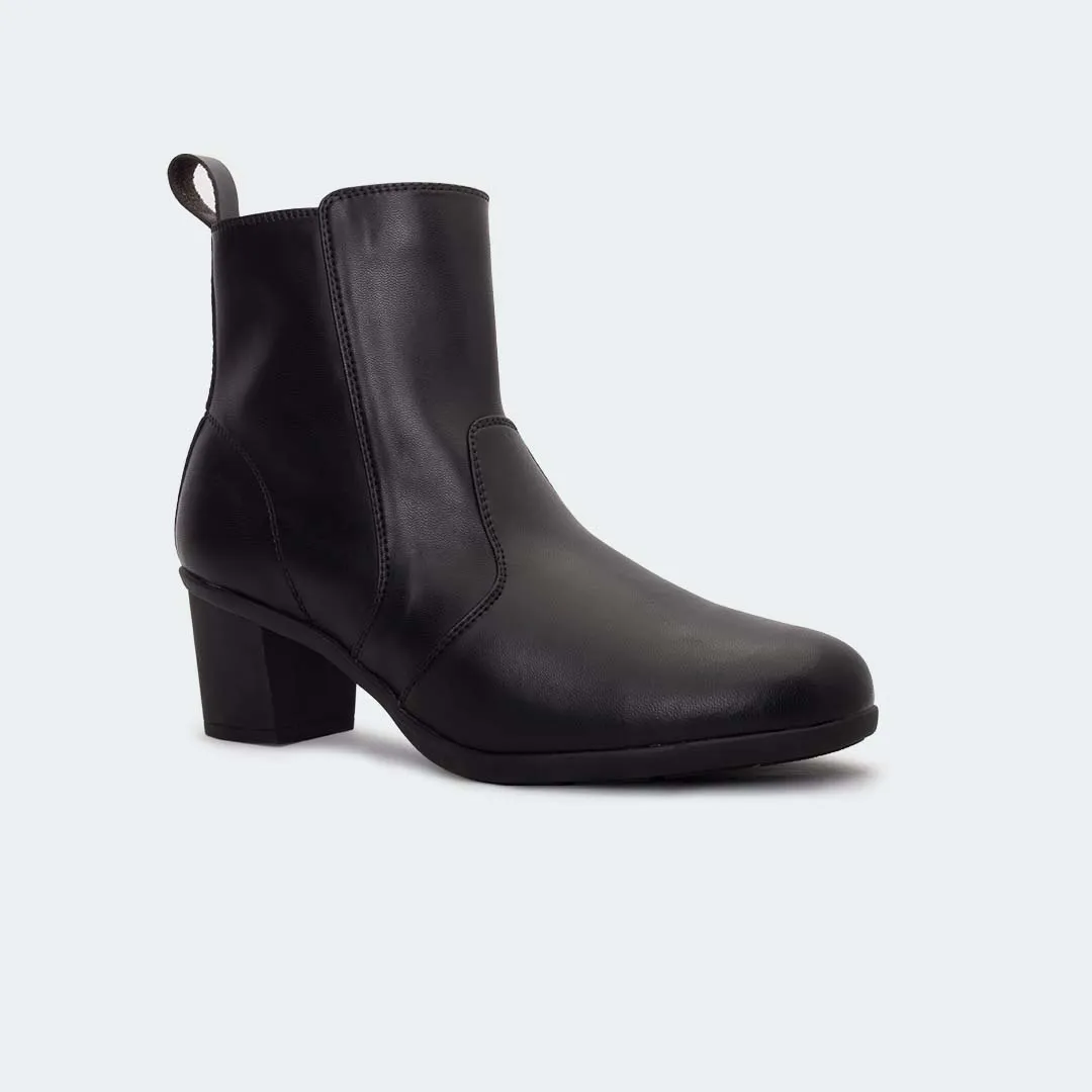 Caliber Shoes Black Boots for Women (X471C VALERIE)