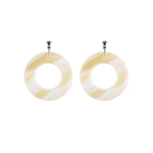 Coco Bold Small White Alba Stud Earrings
