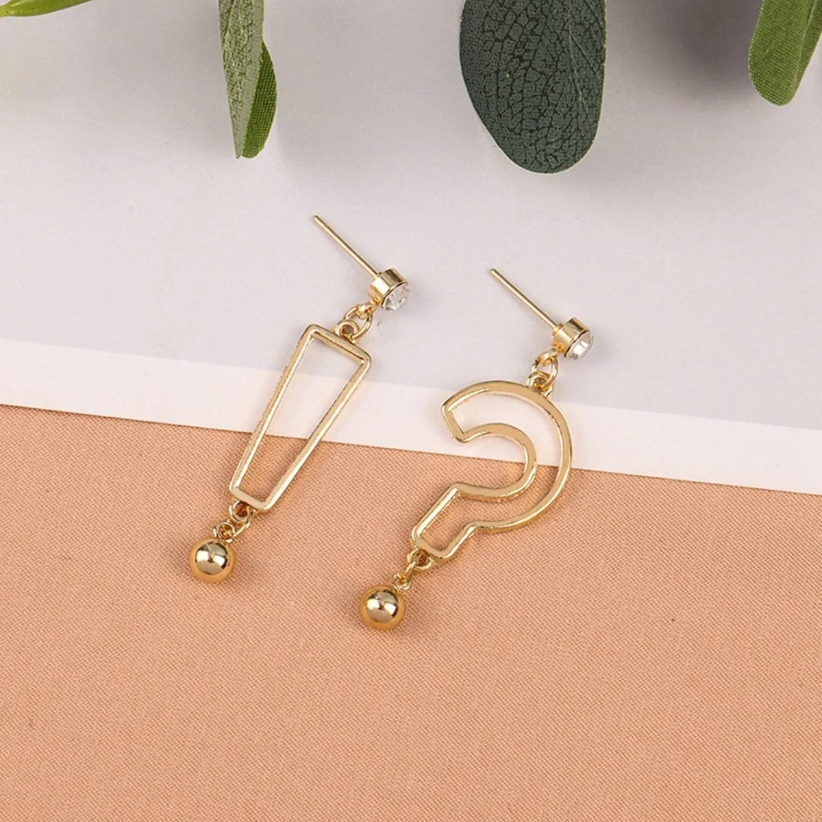 Cubic Zirconia & 18K Gold-Plated Expression Drop Earrings