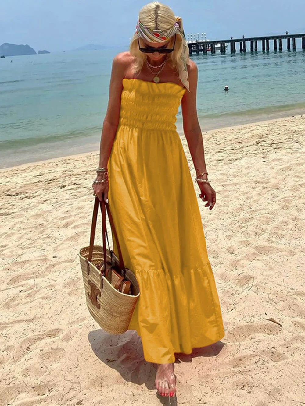 Deborah Charming Strapless Maxi Dress