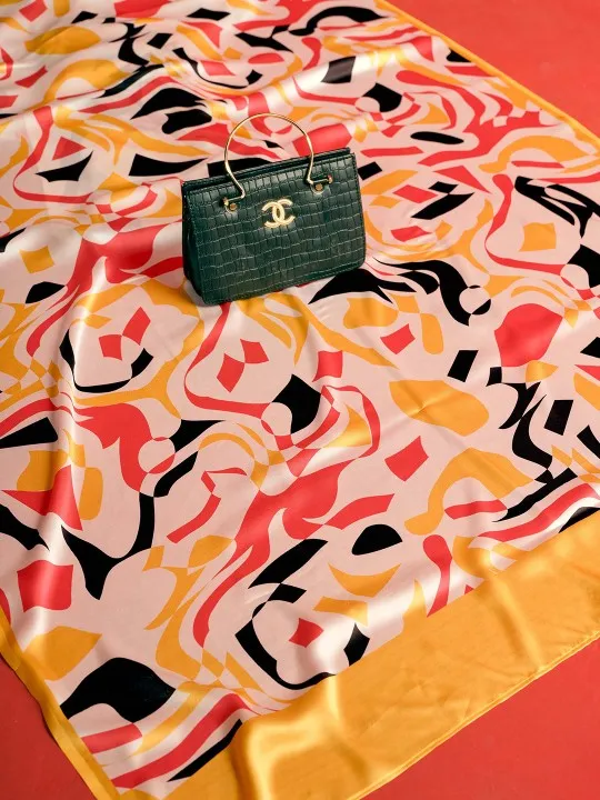 Digital Printed Satin Saree