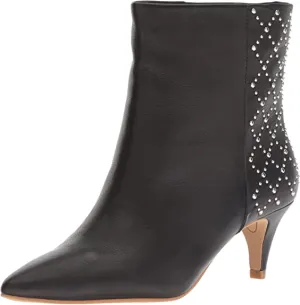 Dolce Vita Women's DOT Ankle Boot, Black Leather, 8 M US