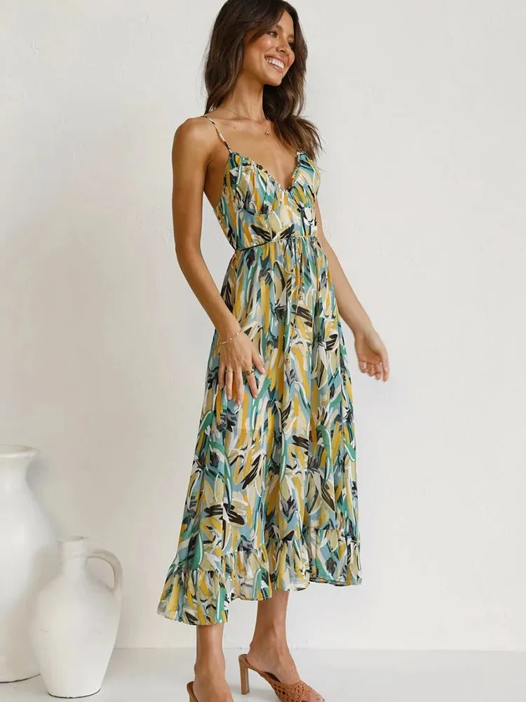 EDEN - BLOOMING STRAPPY MAXI DRESS
