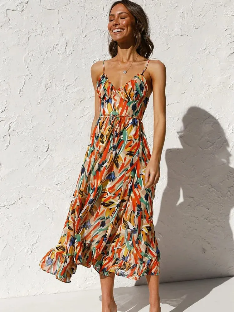 EDEN - BLOOMING STRAPPY MAXI DRESS