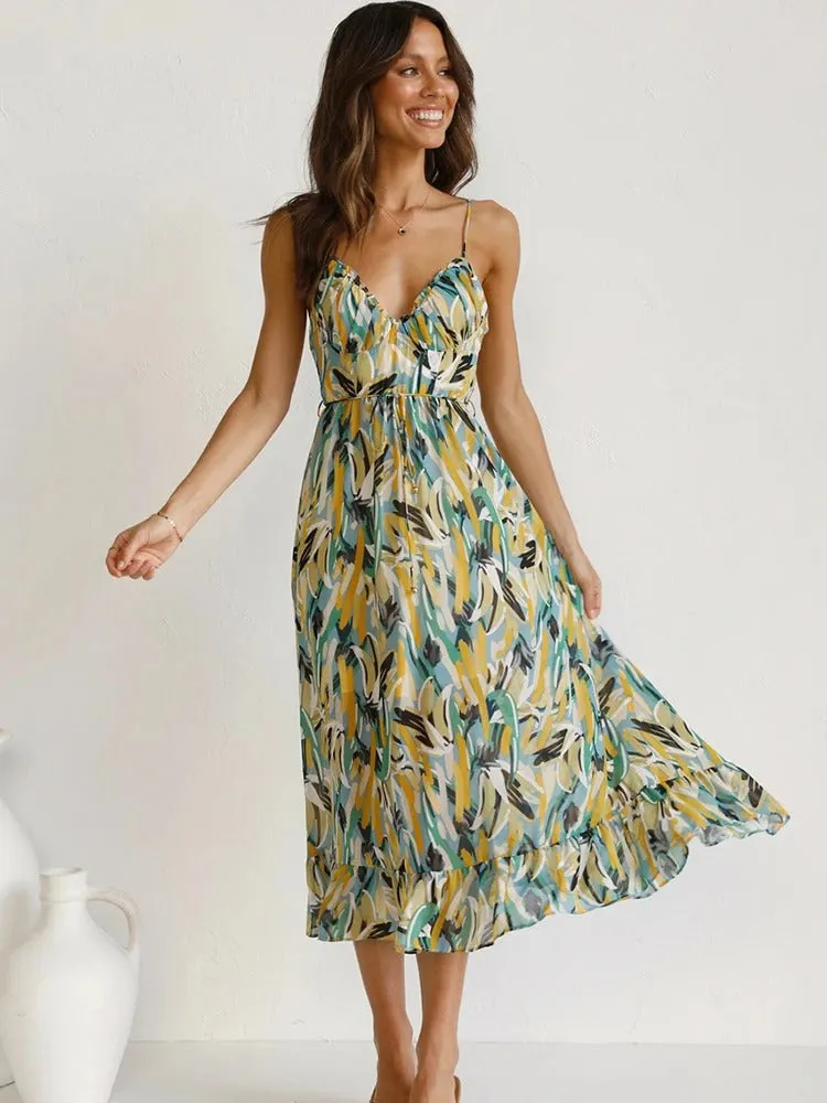EDEN - BLOOMING STRAPPY MAXI DRESS