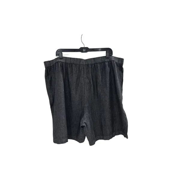EILEEN FISHER Black Women Airy Organic Cotton Twill Short 2x