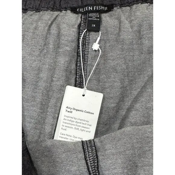 EILEEN FISHER Black Women Airy Organic Cotton Twill Short 2x