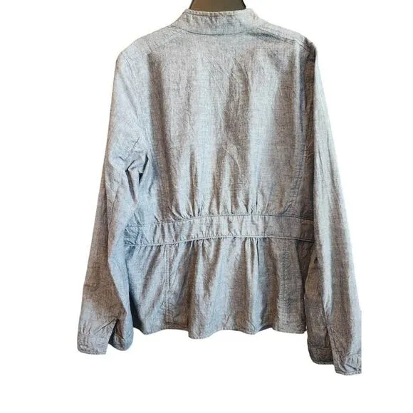 Eileen Fisher Chambray Peplum Jacket- Large