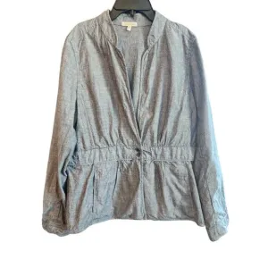 Eileen Fisher Chambray Peplum Jacket- Large