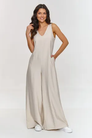 Elegant V-Neck Wide-Leg Jumpsuit
