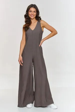 Elegant V-Neck Wide-Leg Jumpsuit