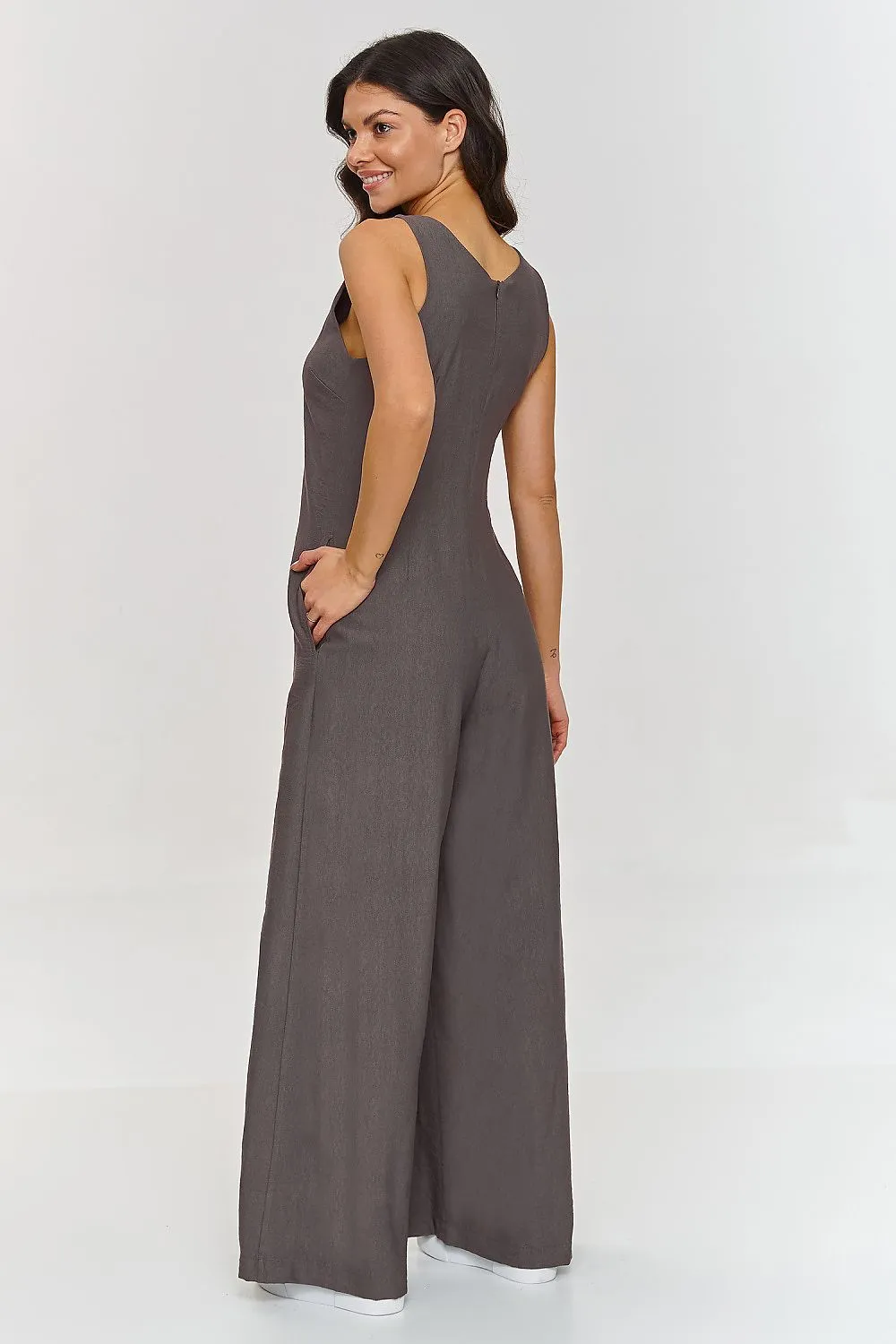 Elegant V-Neck Wide-Leg Jumpsuit