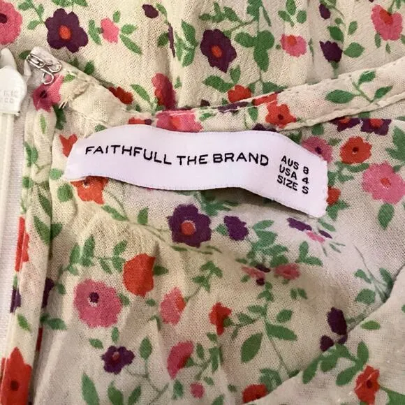 Faithfull The Brand Bastille Les Fleurs Ditsy Floral Tiered Midi Dress S