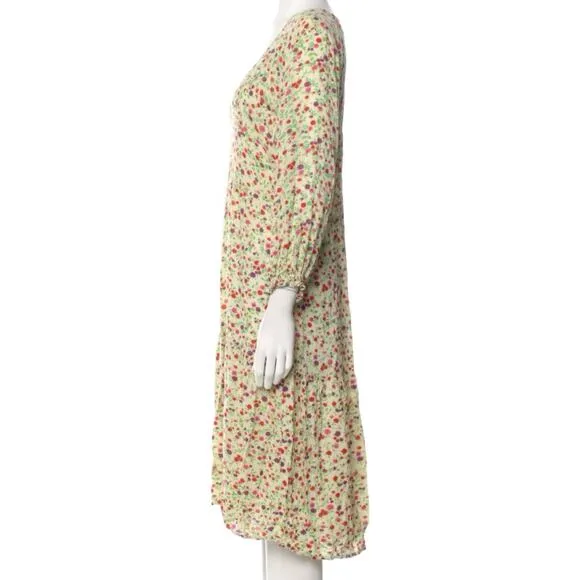 Faithfull The Brand Bastille Les Fleurs Ditsy Floral Tiered Midi Dress S