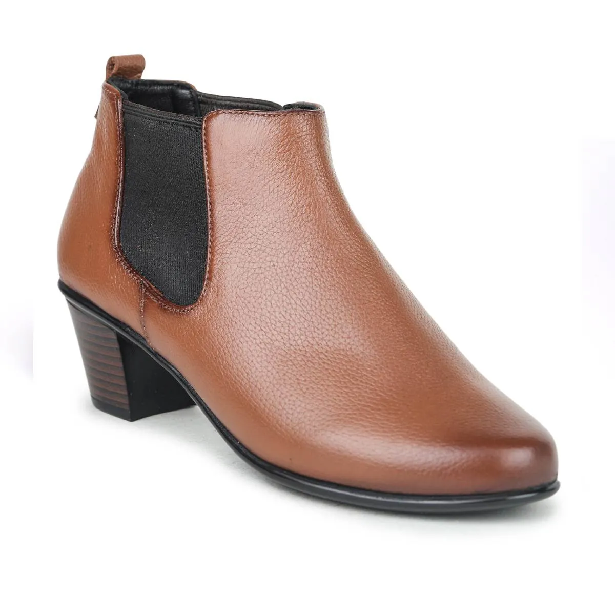 Fine-Grain Leather Chelsea Boots L 061 with Heels for Women