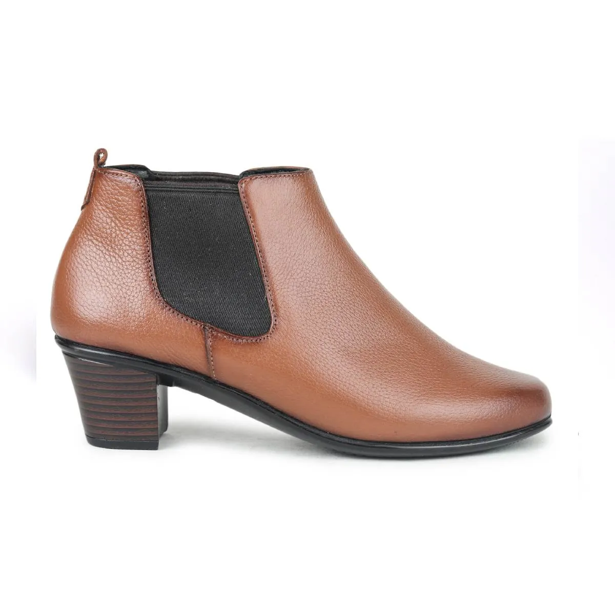 Fine-Grain Leather Chelsea Boots L 061 with Heels for Women