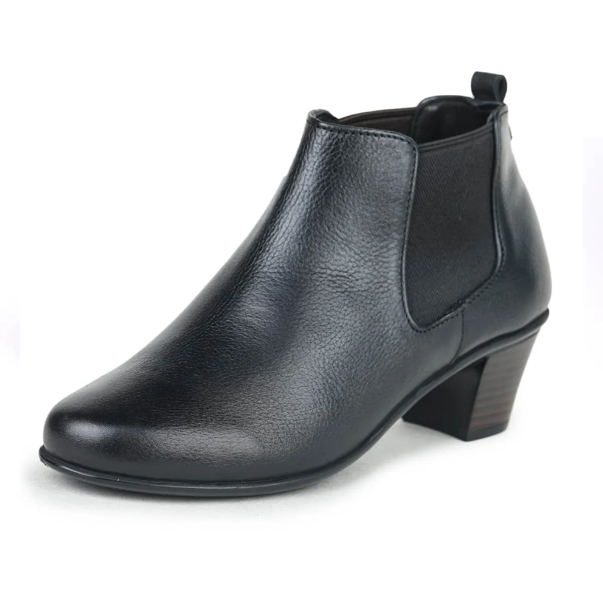 Fine-Grain Leather Chelsea Boots L 061 with Heels for Women