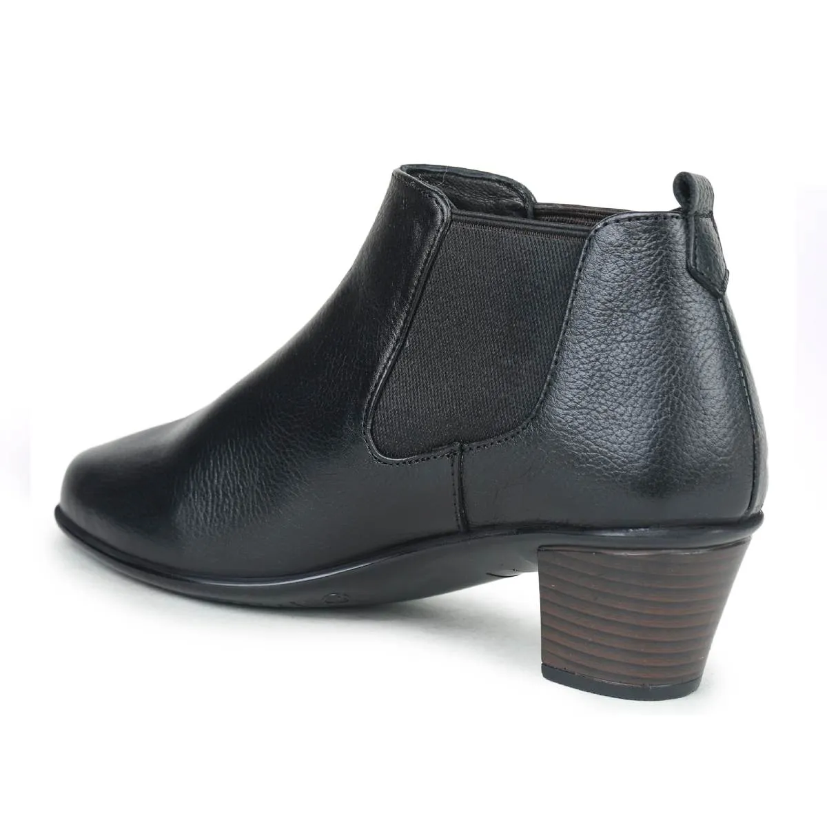 Fine-Grain Leather Chelsea Boots L 061 with Heels for Women