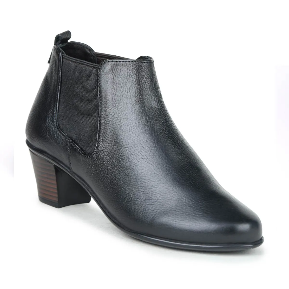 Fine-Grain Leather Chelsea Boots L 061 with Heels for Women