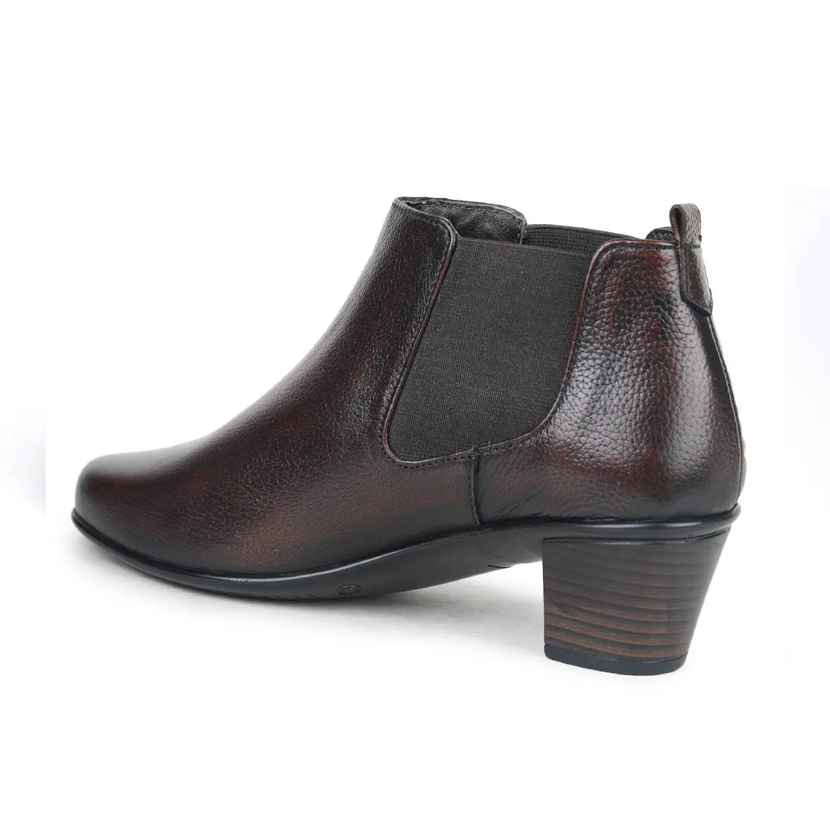 Fine-Grain Leather Chelsea Boots L 061 with Heels for Women
