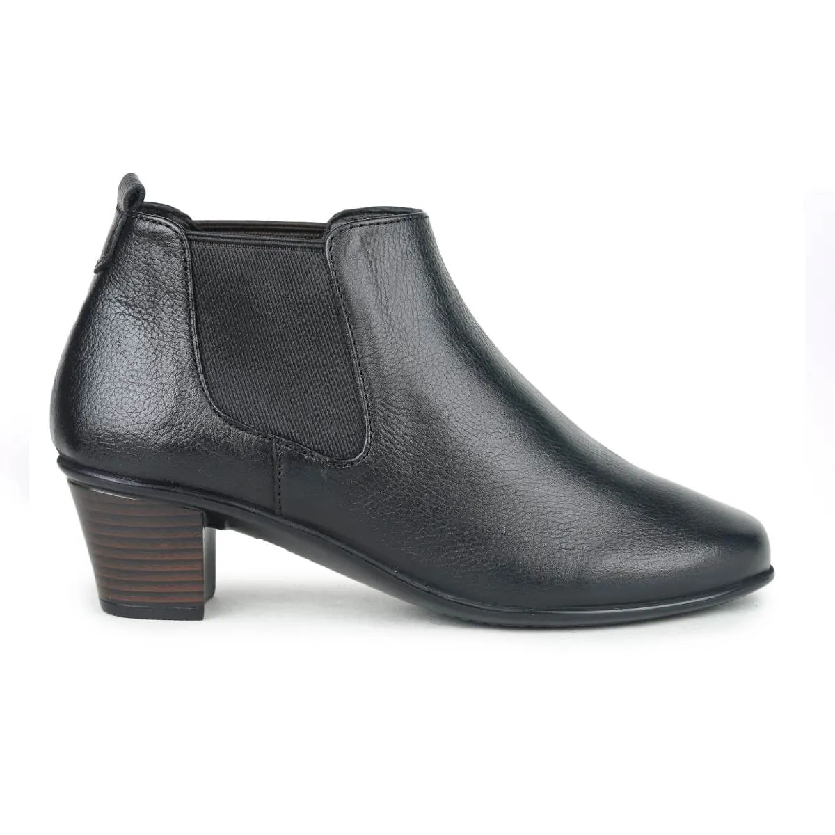 Fine-Grain Leather Chelsea Boots L 061 with Heels for Women