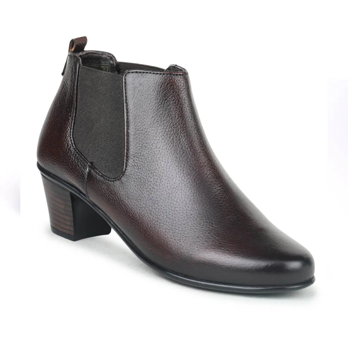 Fine-Grain Leather Chelsea Boots L 061 with Heels for Women