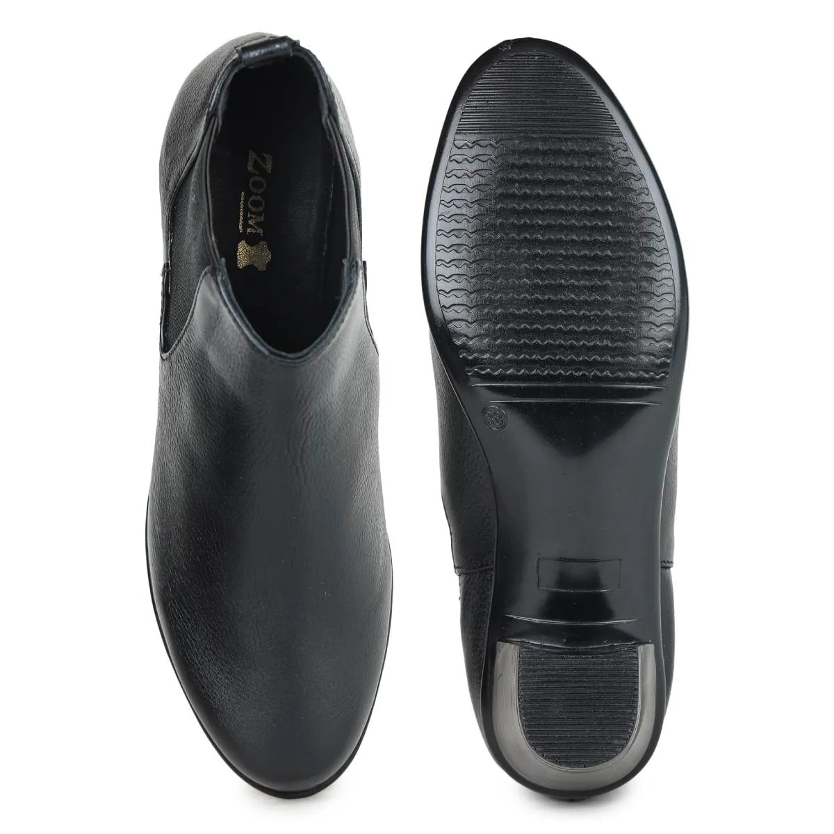 Fine-Grain Leather Chelsea Boots L 061 with Heels for Women