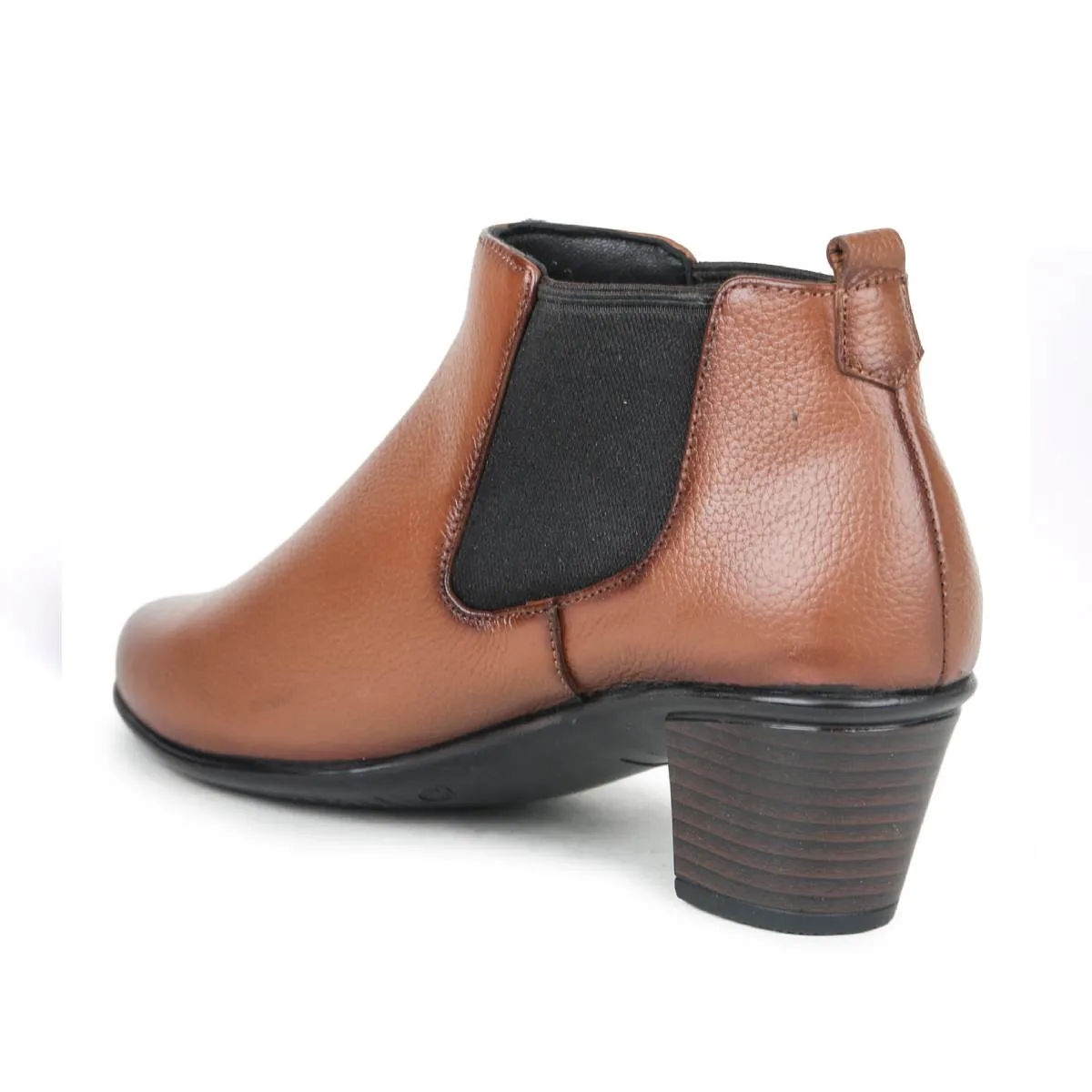 Fine-Grain Leather Chelsea Boots L 061 with Heels for Women