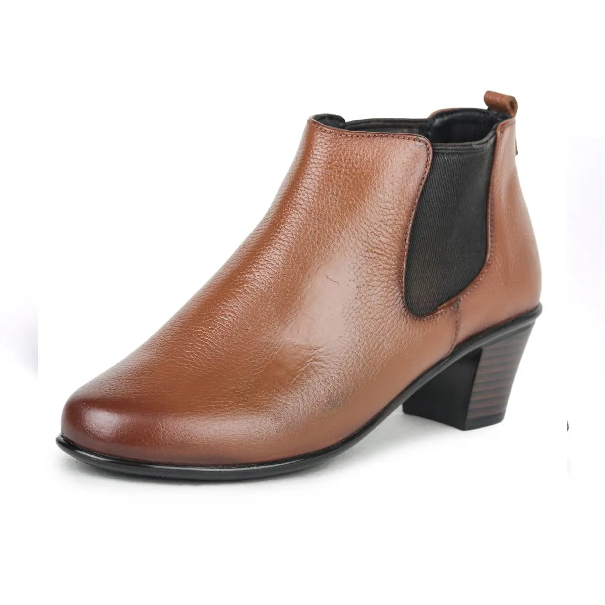 Fine-Grain Leather Chelsea Boots L 061 with Heels for Women