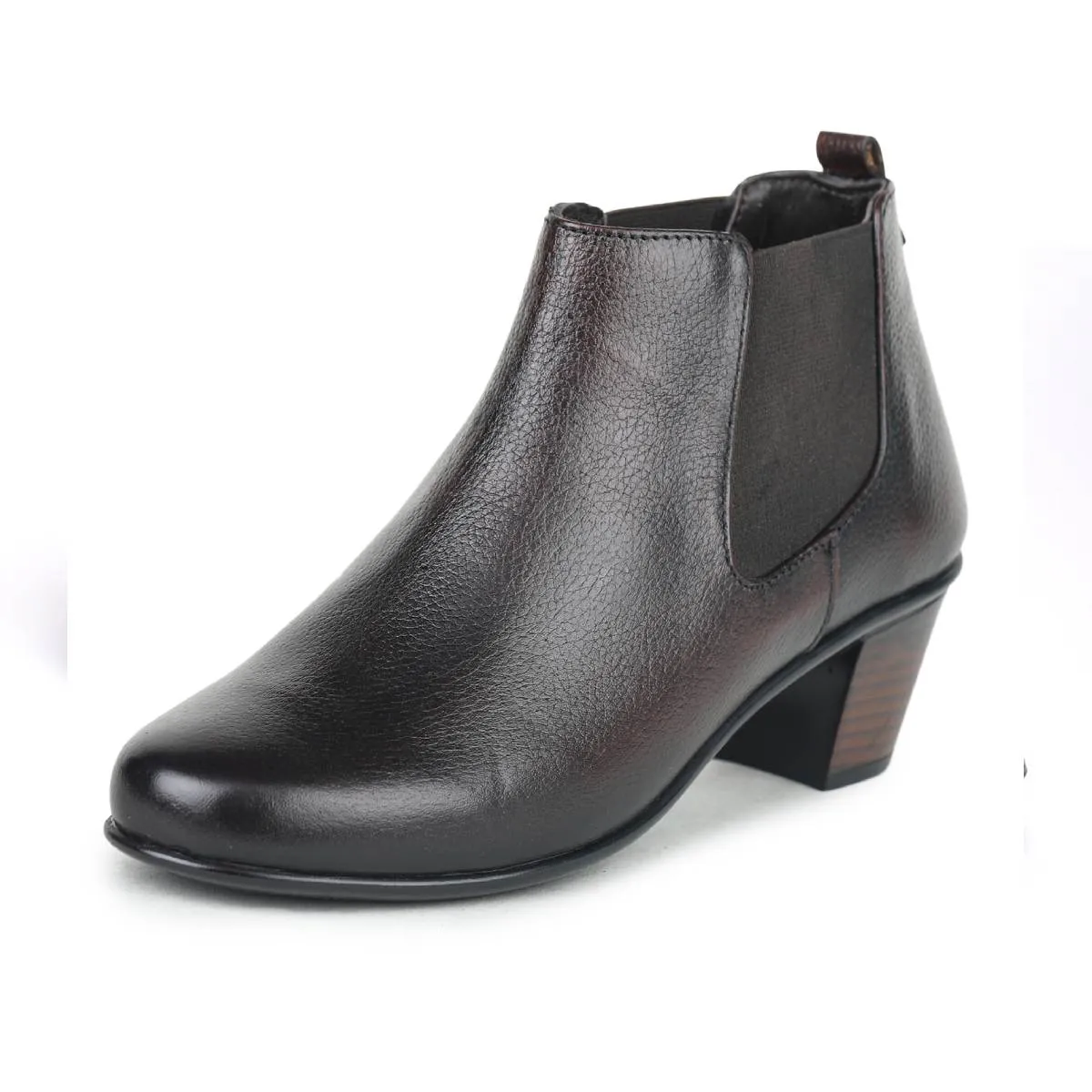 Fine-Grain Leather Chelsea Boots L 061 with Heels for Women