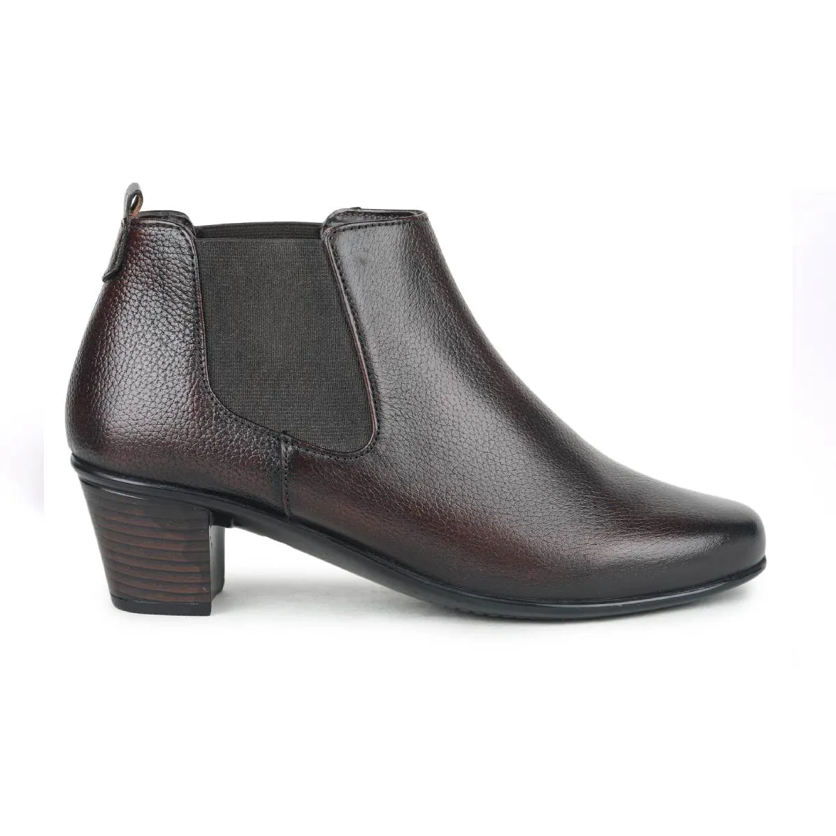 Fine-Grain Leather Chelsea Boots L 061 with Heels for Women