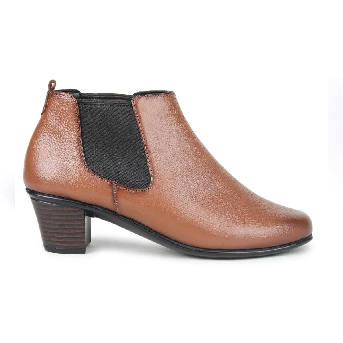 Fine-Grain Leather Chelsea Boots L 061 with Heels for Women