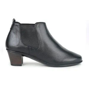 Fine-Grain Leather Chelsea Boots L 061 with Heels for Women