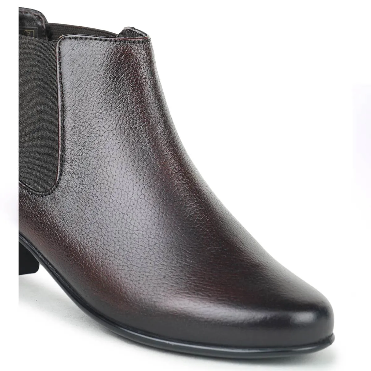 Fine-Grain Leather Chelsea Boots L 061 with Heels for Women