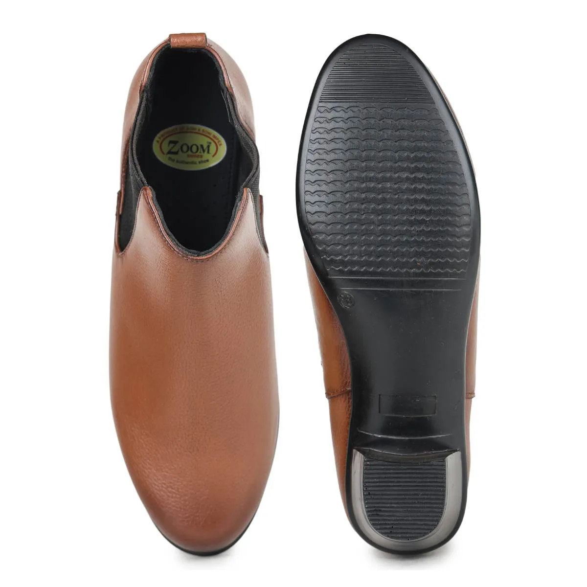 Fine-Grain Leather Chelsea Boots L 061 with Heels for Women