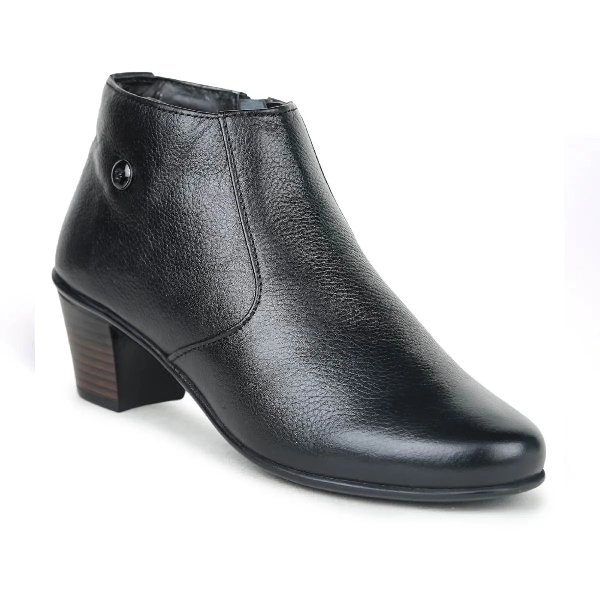 Fine-Grain Leather Chelsea Boots L 088 with Block Heels for Women