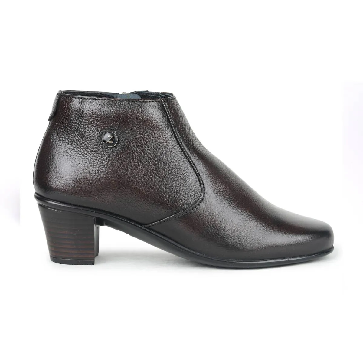 Fine-Grain Leather Chelsea Boots L 088 with Block Heels for Women