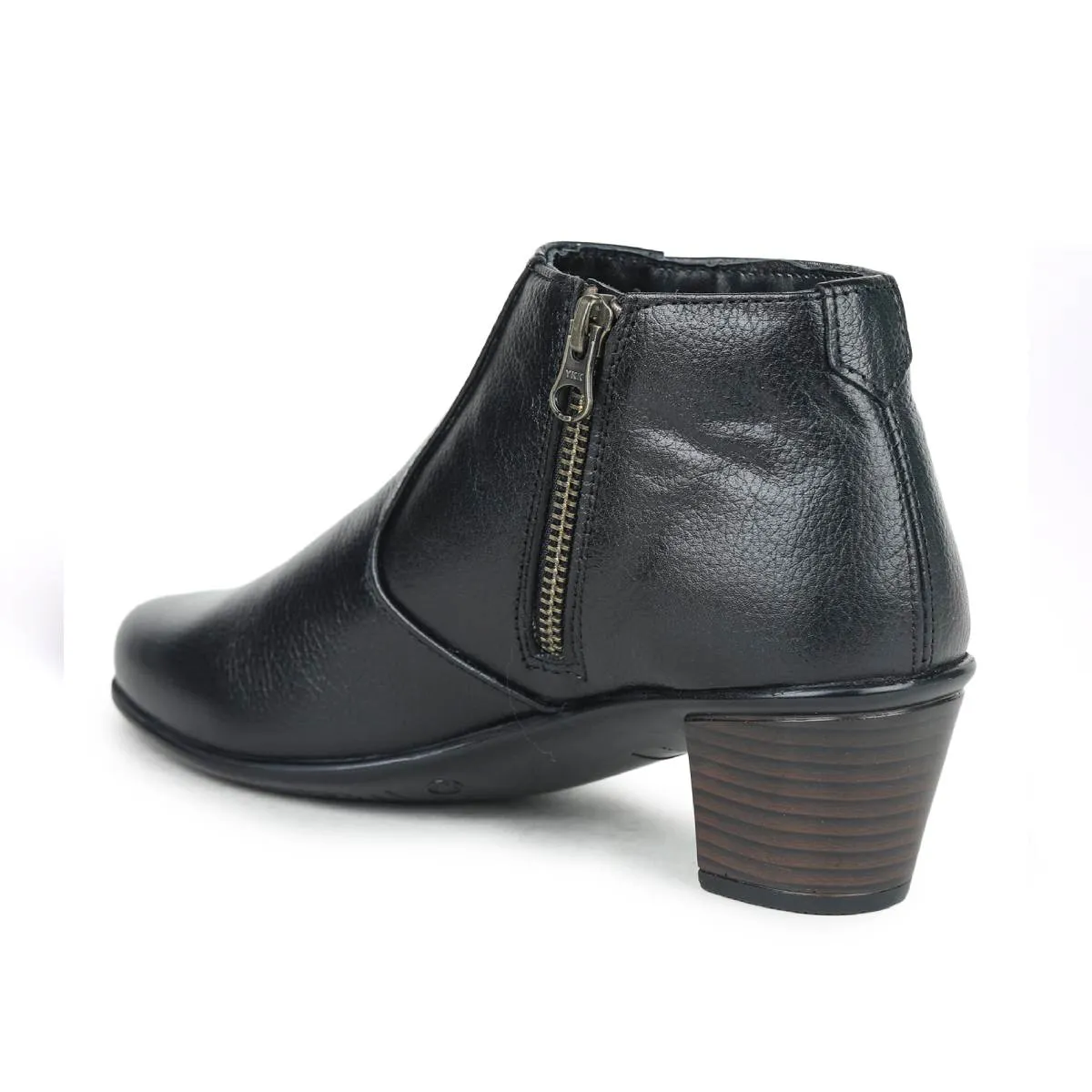 Fine-Grain Leather Chelsea Boots L 088 with Block Heels for Women