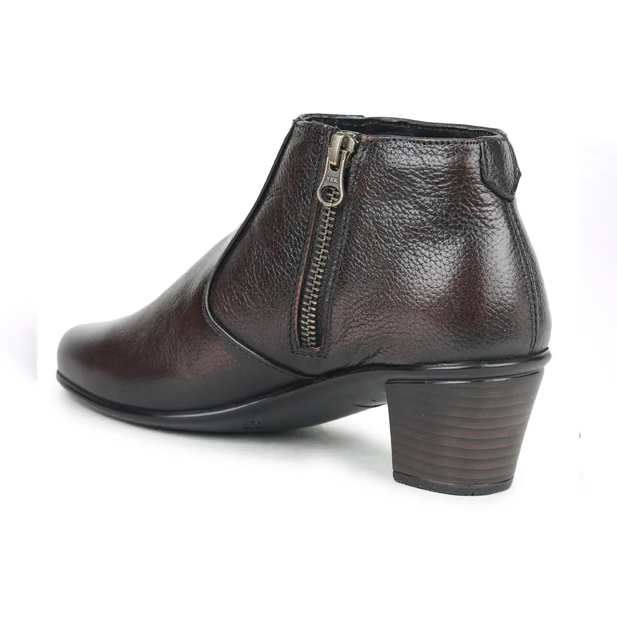 Fine-Grain Leather Chelsea Boots L 088 with Block Heels for Women