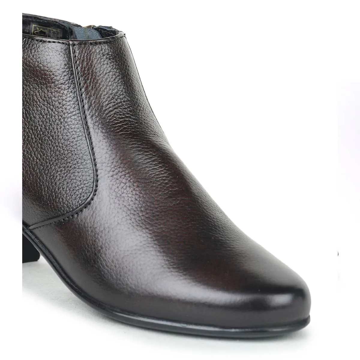 Fine-Grain Leather Chelsea Boots L 088 with Block Heels for Women