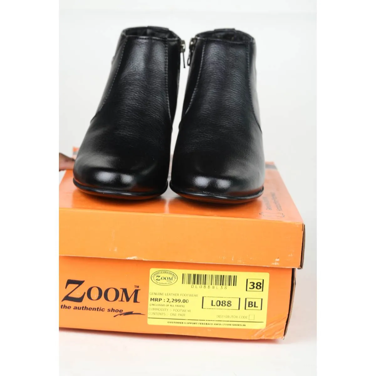 Fine-Grain Leather Chelsea Boots L 088 with Block Heels for Women